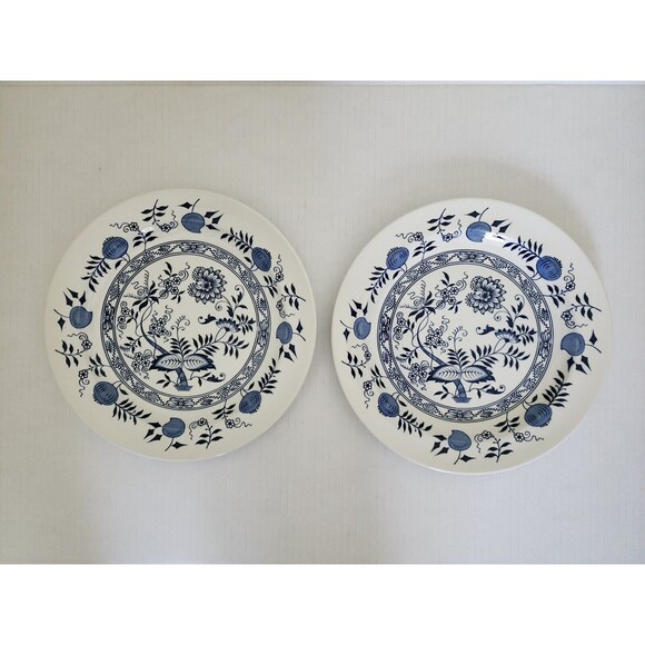 Vintage Wood Sons England Dinner Plate 9.75" White Blue c. Late 1940's Burslem - Picture 2 of 4